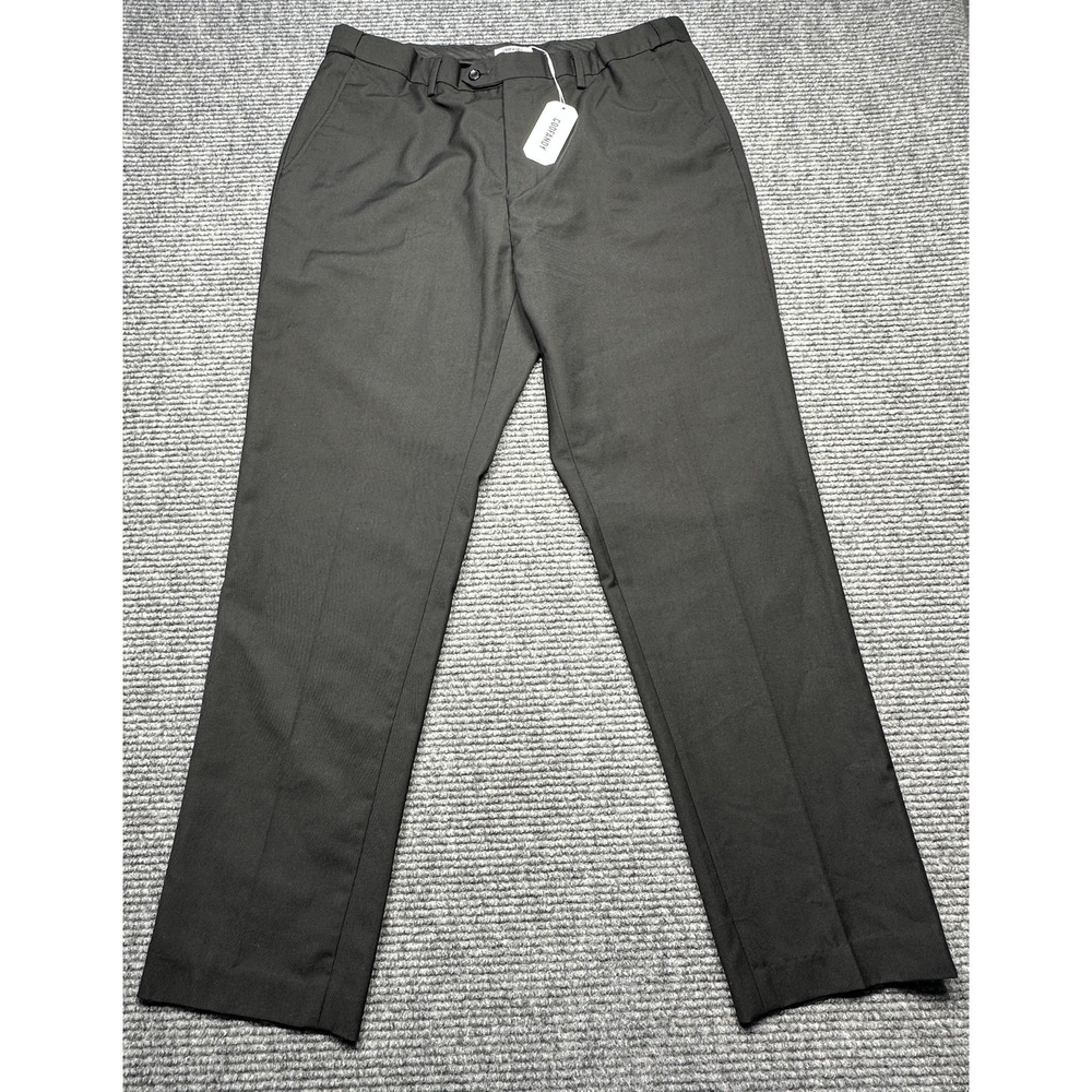 COOFANDY Pants Mens‎ Large Black Dress Slacks Flat Front Polyester Viscose Blend